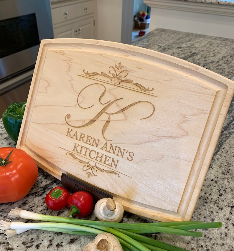 Personalized Wood Cutting Board, Walnut, Anniversary, Housewarming, Wedding, Realtor, Maple, Closing Gift, Serving Tray, Gifts for Couple Maple Front Engraved