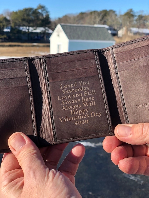 Men's Monogrammed Tri-Fold Wallet