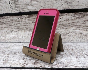 iPhone Stand Personalized, Cell Phone Holder, Smart Phone Stand, Phone Easel, Personalized Gift for Bridesmaids or Groomsmen (GFT235)