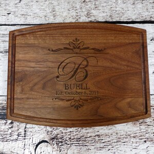 Personalized Cutting Board, House Warming, Custom Wedding Gift, Hand Made Unique Gift, Engraved Wood Breadboard, Monogrammed Realtor Closing image 8