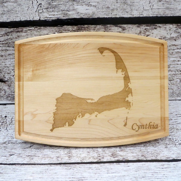 Personalized Cape Cod Cutting Board - Maple- Walnut - House Warming - Wedding Gift - Unique Gift