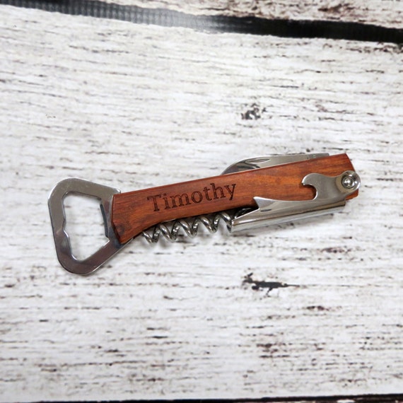 Personalized Wine Bottle Opener- Cork Screw- Wedding Favors- Groomsmen Gift- Bridesmaid Gift- Housewarming- Gifts for all, Party, Birthday