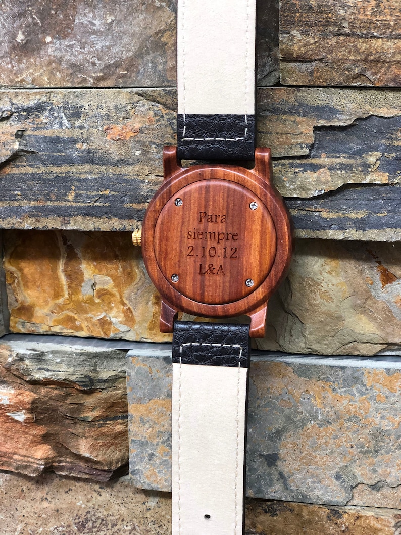Genuine Leather Band Personalized Wood Wrist Watch Gifts for Etsy