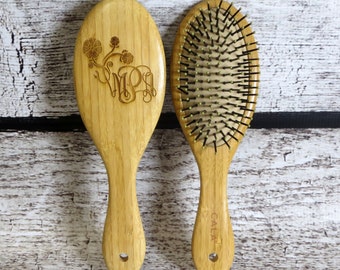 Oval Wooden Hair Brush Personalized - Bridesmaids - Gifts for Her - Girls - Flower Girl - 5 Year Anniversary - Mothers Day - Christmas