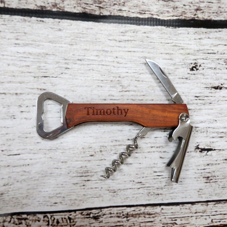 Personalized Wine Bottle Opener Cork Screw Wedding Favors Etsy