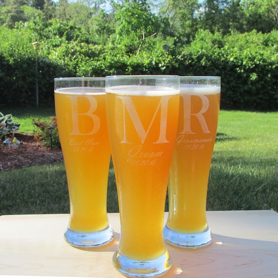 Tall Boy Personalized Beer Glass, Groomsmen, Best Man Groom Gift