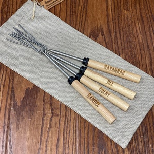 Custom Engraved S'mores Roasting Stick Set, Personalized Housewarming ...