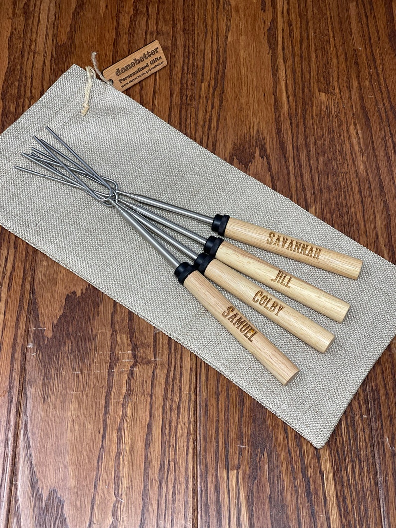 Custom Engraved S'mores Roasting Stick Set Personalized Etsy