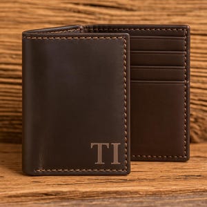Cartera de cuero con monograma, ideal para aniversarios, jubilación, novios, Día del Padre, regalos grabados para él, Navidad, regalos para hombres, Penn State 2417BR