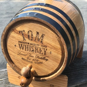 Personalized Oak Whiskey Barrel, Groomsmen Gift, Best Man, Groom Gift, Gifts for Men, Christmas, Liquor, Birthday, Father's Day, Barware image 9