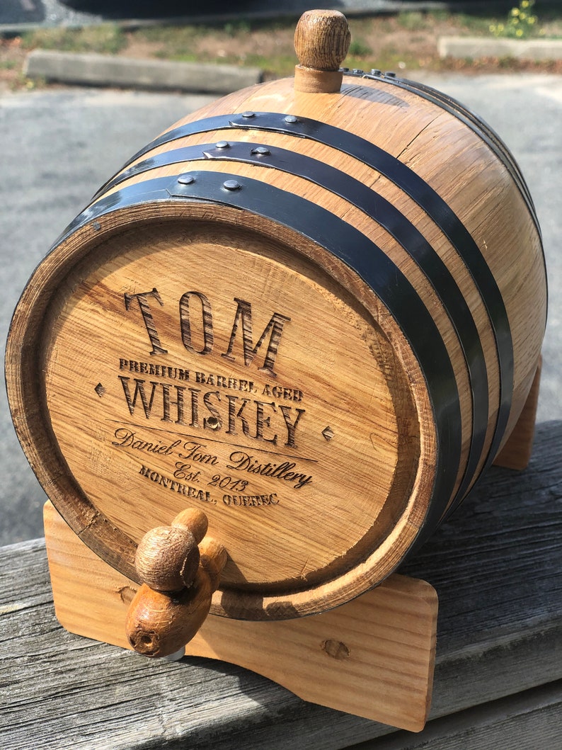 Personalized Oak Whiskey Barrel, Groomsmen Gift, Best Man, Groom Gift, Gifts for Men, Christmas, Liquor, Birthday, Father's Day, Barware image 9