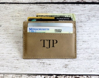 Personalized Leather Money Clip Monogrammed, Card holder, Wallet, Groomsmen Gift, Groomsman, Best Man, Gifts for Men