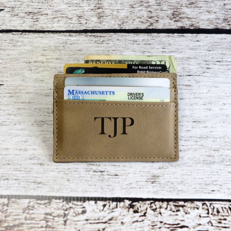 Personalized Leather Money Clip Monogrammed Card Holder Etsy - image 0