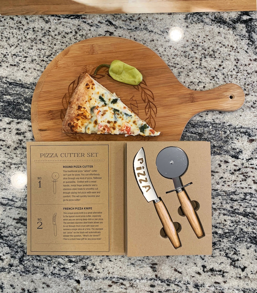 Personalized Pizza Cutter Set, Pizza Knife, House Warming, College ...