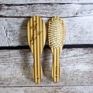 Personalized Wooden Brush- Bridesmaids Gifts- Womens Gift- Bamboo Hair Brush