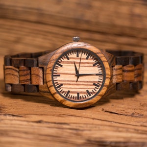 Wood Wrist Watch Personalized, Boyfriend, Engraved Best Man Gift, Anniversary, Fathers Day, Mens Gift, Valentines, Graduation, Grandfather