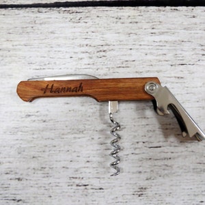 Personalized Cork Screw Wine Bottle Opener Bridesmaid Gifts, Gifts for Girlfriends, House Warming Gift image 2