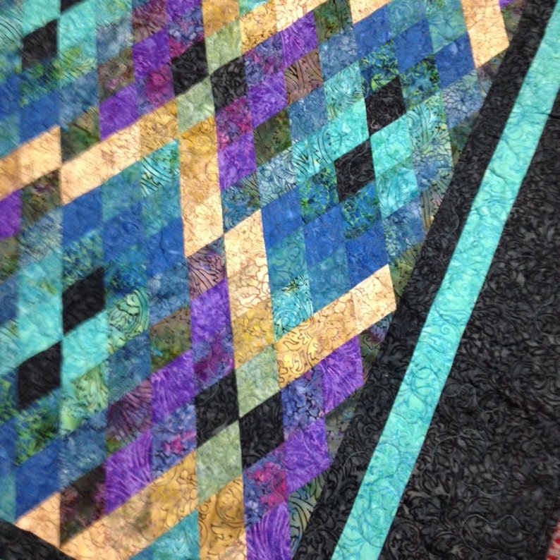 Jewel Toned Handmade Quilt - Etsy UK