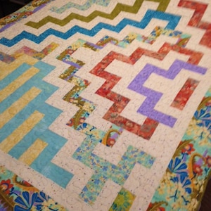 Quilted throw, bright quilted throw, child&#39;s quilt, teen quilt