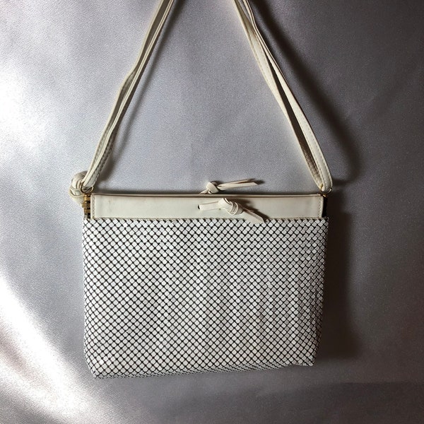 Vintage Whiting and Davis White Mesh Purse; whiting and davis; white mesh purse