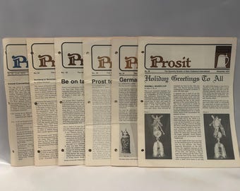 Revista SCI Prosit; Número 30; Números 34-38; junio de 1973; enero, marzo, junio, septiembre, diciembre de 1974. Stein Collector's International.