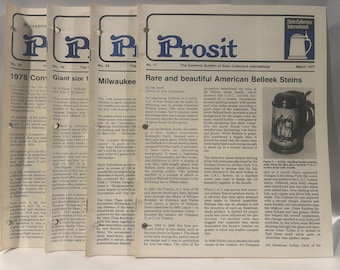 Revista SCI Prosit; números 47-50; marzo, junio, septiembre y diciembre de 1977. Stein Collector's International. Steins, Mettlach.