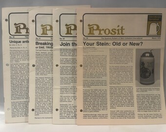 Revista SCI Prosit; números 39-42; marzo, junio, septiembre y diciembre de 1975. Stein Collector's International. Steins, Mettlach.