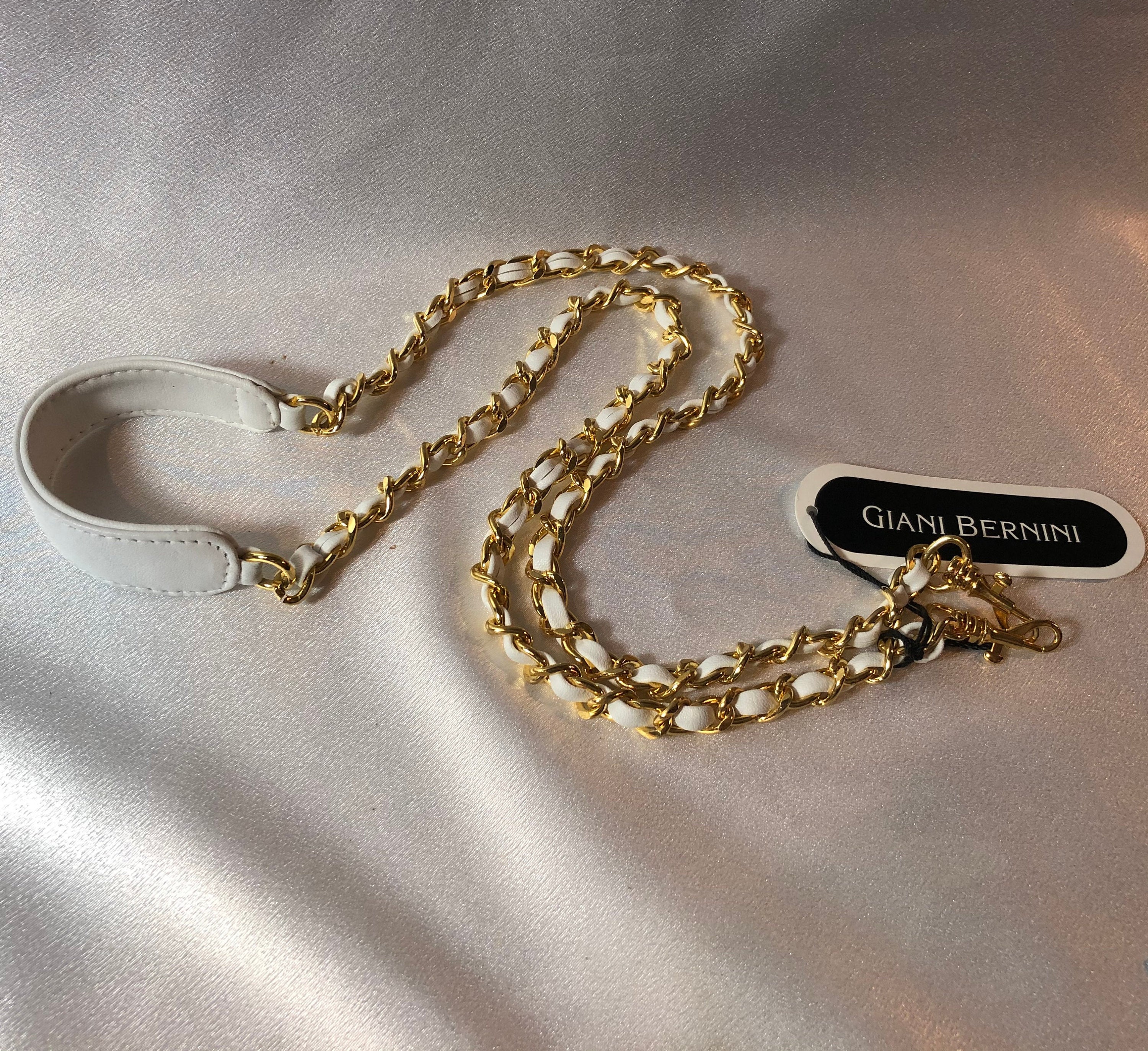 Vintage Giani Bernini White Leather Shoulder Strap Replacement