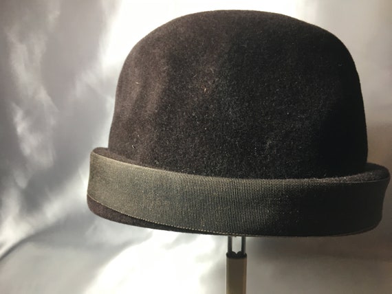 LaBelle Brown Felt Cloche, 1950s hat, labelle, la… - image 4