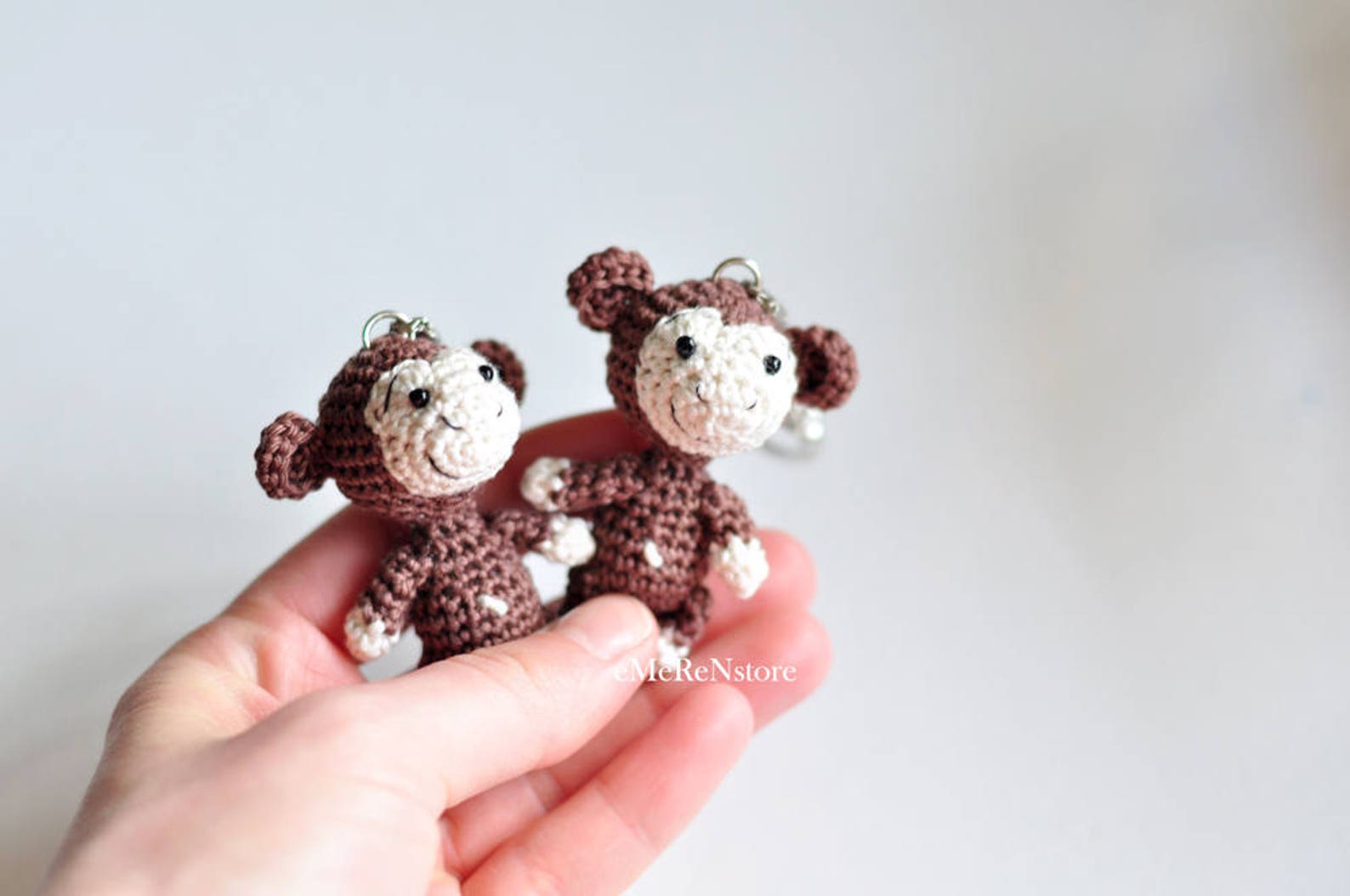 Crochet Keychain Monkey Amigurumi Keyring Little Monkey Etsy