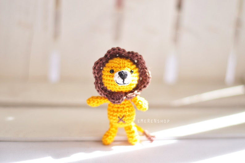 Crochet keychain Lion Amigurumi Keyring Little Lion Etsy