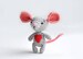 Gray Mouse with Red Heart - Tiny Mouse Amigurumi Plush - Miniature Crochet Toy - Miniature Amigurumi Rat Mice - Tiny Crochet Mouse Stuffed 
