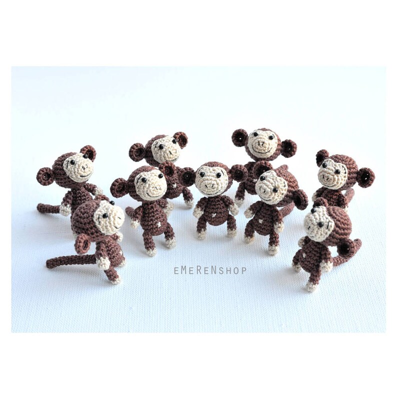 Crochet Keychain Monkey Amigurumi Keyring Little Monkey Etsy