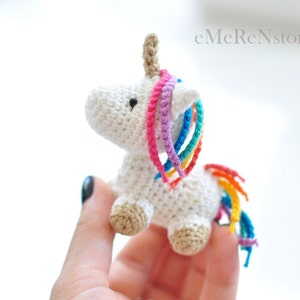 knitted mini unicorn plush toy