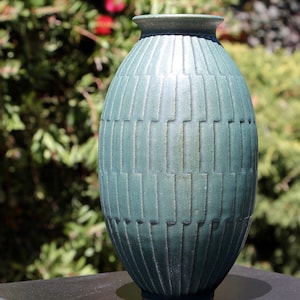 Hand Carved Stoneware Vase