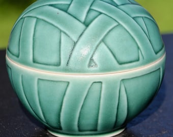 One of a Kind Carved Jar