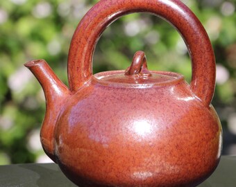 One of a Kind New Style Red Teapot–8 inches tall