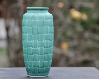 Hand Carved Porcelain Vase Basket Design