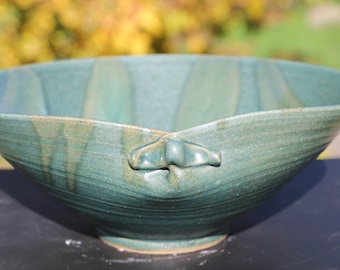 Available in 3 sizes! Nichibei's own Forest Green Glaze ~ Shell Bowl ,