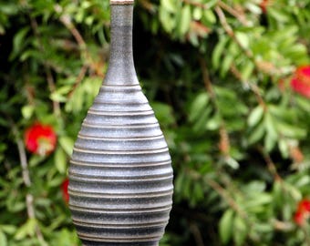 Tall Elegant Brown Bottle Neck Vase 13.5 inches