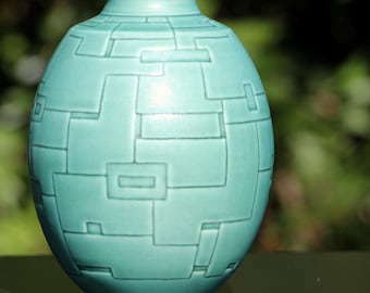 One of a kind Hand Carved 6 inch vase