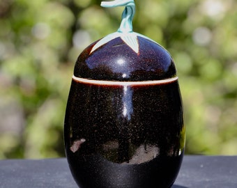 Eggplant Jar Porcelain 5.5 inches tall