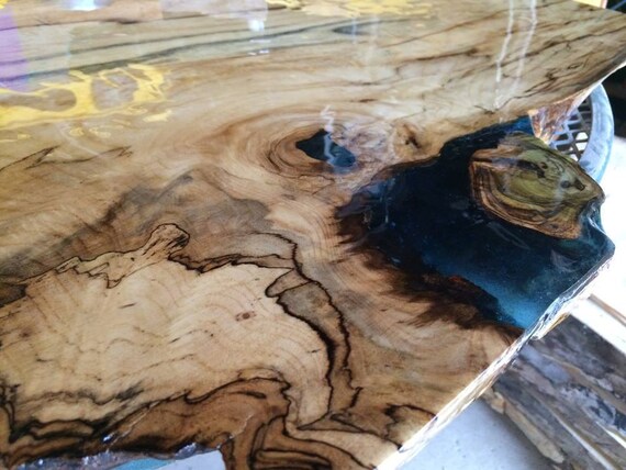 Live Edge Epoxy River Spalted Maple Coffee Table Etsy