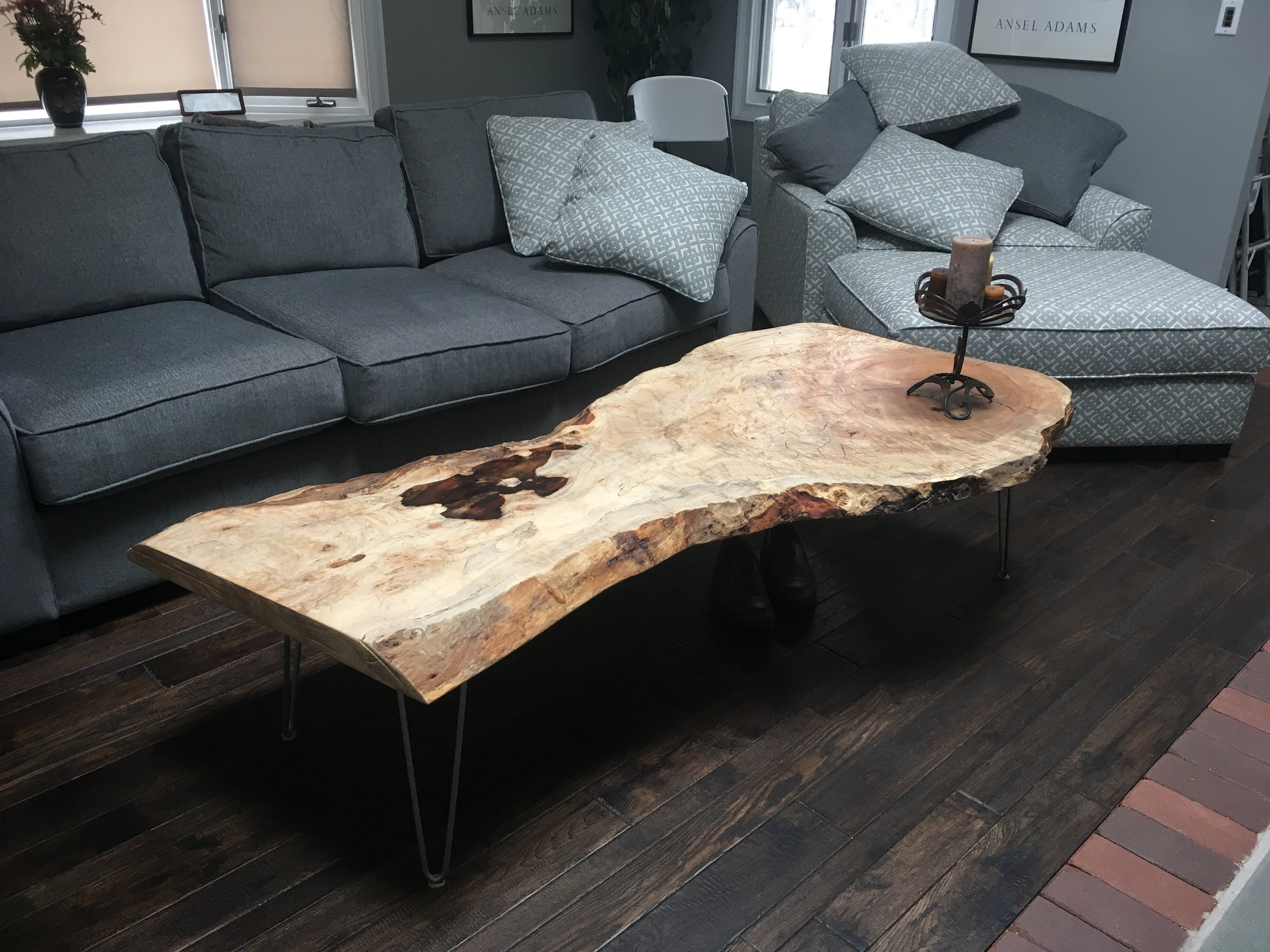 Live edge maple coffee cheap table