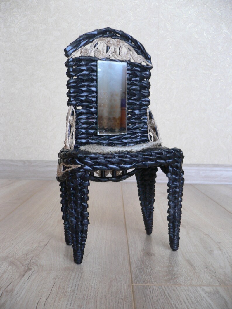 Doll Furniture Handmade Wicker Set Black. 16 scale. Barbie Etsy