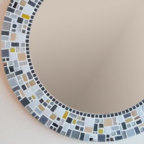 Mosaic Wall Mirror / Round Mirror / Bathroom Mirror / Mosaic Etsy