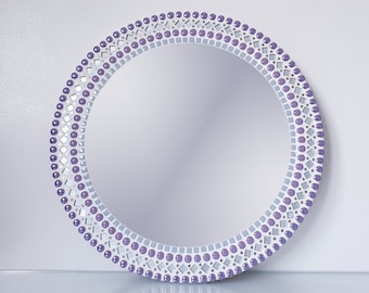 Mosaic Wall Mirror in Lilac & Silver