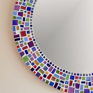 Mosaic Wall Mirror / Round Mirror / Bathroom Mirror / Mosaic Wall Art / Home Decor / Wall Decor / Kitchen Decor / Wall Mirror / Custom image 1