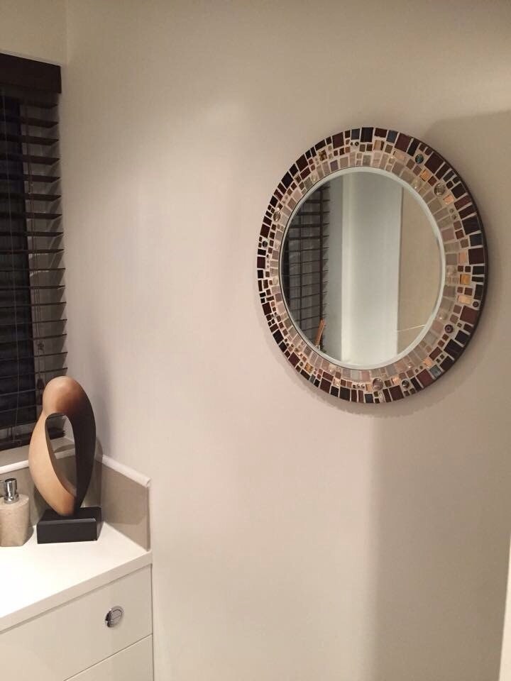 37 Circle Mosaic Mirror Round Mirror, Wall Mirror,bathroom  Mirror,decorative Mirror,mirror for Wall Decor,circle Mirror,small Mirror 
