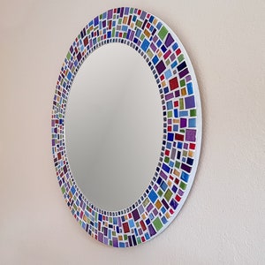 Mosaic Wall Mirror / Round Mirror / Bathroom Mirror / Mosaic Wall Art / Home Decor / Wall Decor / Kitchen Decor / Wall Mirror / Custom image 3